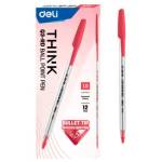 Ручка шариковая Deli Think EQ3-RD чернила красн. линия 1мм