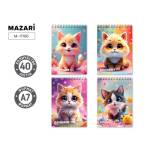 Блокнот А7 40 л. (спираль) Котики М-17166