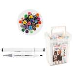 Набор маркеров 24 цв. deVENTE 5044102 двухсторон. трехгран. для скетчинга в пластик. коробке