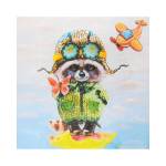 Мозайка из пайеток на холсте Енот МХ-25