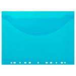 Папка - конверт А4 OfficeSpace с клапаном с перфорацией синяя 180мкм 363218