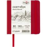 Скетчбук 120х120 80 л. Гамма Студия винный, тверд.обл. на резинке, слон. кость 140г/м 265S01B780IW 