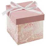Коробка подарочная складная MESHU Pink marble (15*15*15см) с лентой отд. фольгой MS_66467