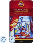 Карандаши цв. 12 цв. Koh-I-Noor POLYCOLOR в мет.пенале 3822012002PL