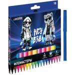Фломастер 18 цв. deVente Hey Bro картон.коробка 5082628