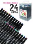 Набор маркеров 24 цв. МП-7943 двухсторон. для скетчинга FLOWERS TONES скош/пулев.