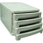 Лоток 4-х секц. ErichKrause фиолет. с желт. ящ. (файл-кабинет) 58078