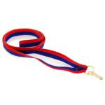 Лента для медали триколор с карабином 80х2,2 см 550303