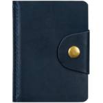 Визитница на 18 карм. OfficeSpace на кнопке 312566 10х7 кожа темно-синяя