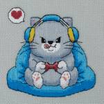 Набор для вышивания Klart 8-571 Геймер Пушистик 15*15см