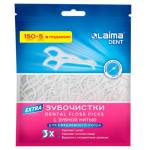 Зубочистки-флоссеры с зубной нитью 150 шт. зиплок-пакет, LAIMA DENT 609402