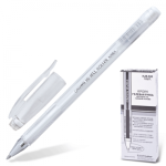 Ручка гелевая CROWN белая 0,7 мм Пастель