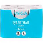 Туал. бумага Vega 2-сл. 12 шт. эко 15 м белая 315617