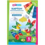 Картон цветной А4 5 л. 5 цв. ArtSpace металлиз. зеркальный. в папке КМА4 37976