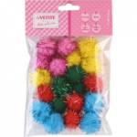 Набор помпонов 20 шт. deVENTE 8000058 25 мм ассорти с блестками