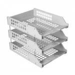 Лоток горизонтальный 3-х секц. (серый) СТАММ металл. стержни ЛТ111/63794