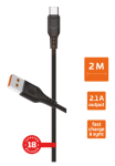 Кабель GoPower USB (m)-Type-C (m) 2.0м 2.1A черный GP01T-2M
