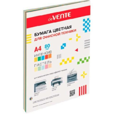 Бумага ксер. А4 50 л. 80 гр. deVENTE 2072200 10 цветов ассорти