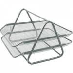 Лоток горизонтальный 2-х секц. металлический deVENTE 3041009 серебро