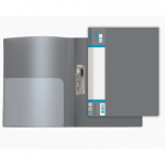 Папка с бок. зажимом и карманом deVente 3110706 серая