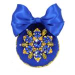 Набор для творчества Новогодний шар из пайеток Снежинка синяя КБ-11