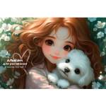 Альбом д\рис. 8 л. Проф-Пресс Девочка и щенок офс.обл. 08-7218