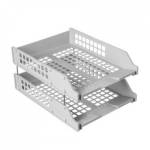 Лоток горизонтальный 2-х секц. (серый) СТАММ метал стерж ЛТ101/63792