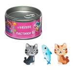 Ластик deVENTE 8030400 Candy Cat набор 6 шт. в жест.банке
