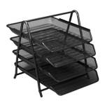 Лоток горизонтальный 4 секц. металлический Berlingo Steel&Style черный 41042