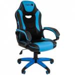 Кресло игровое Helmi HL-S16 экокожа черная/синяя 322024
