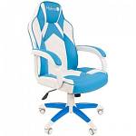 Кресло игровое Helmi HL-S17 экокожа белая/синяя 322028