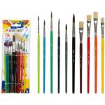 Кисти набор 10 шт. deVENTE Cosmo (пони№1,2,3,4,6 круглые; щетина№6,8,10,12 плоские) 8072352