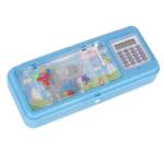 Пенал пластик Alingar AL8636 игра, калькулятор 75*200мм голубой