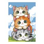 Картина по номерам 20*30 Башня из котиков Рхд-044