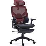 Кресло Cactus CS-CHR-MC01-RDBK красное сетка/эко.кожа с подголов. крестов. пластик подст.д/ног