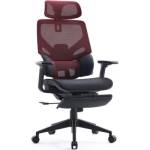 Кресло Cactus CS-CHR-MC01-RDBK красное сетка/эко.кожа с подголов. крестов. пластик подст.д/ног