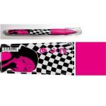 Ручка шариковая Centrum 0,7 Аниме Клетка розовая синяя с грипом 70514
