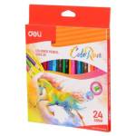 Карандаши цв. 24 цв. Deli EC00320 ColoRun тополь трехгран.