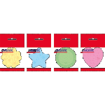 Стикеры 70х70 мм 50 л. deVente 2010800 с рисунком, ассорти форм и цветов