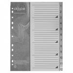 Разделитель А4 1-12 12 л. сер. пластик Office-2000 
