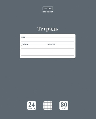 Тетрадь 24 л. (клетка) Хатбер Ньютон Серый агат 80 гр. 24Т5A1_05060