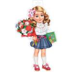 0-35-099А  Плакат фигурный Девочка с букетом 