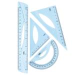 Набор чертежный средний Deli (лин.20 см, треуг. 2 шт., транспортир) 