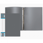 Папка с 4-мя кольцами 25 мм А4 700 мкм deVENTE 3081413 серая