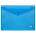 Папка - конверт А4 на кнопке СТАММ прозрачн.синяя ММ-31027