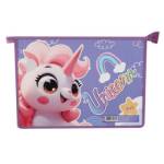 Папка для тетрадей А4 ПМ-А4-291 молния сверху Веселый единорог