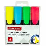 Набор текст-маркеров 4 цв. BRAUBERG Contract 1-5 мм 150394