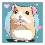 Картина по номерам для малышей на картоне 20*20 Милый хомячок Ркн-142