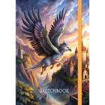 Скетчбук А5 80 л. Грифон, 7БЦ, 100 гр, слон кость, резинка