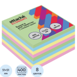 Стикеры 51х51 мм 400 л. 8 цв. Attache 1407996